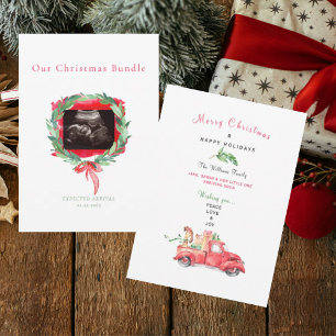 Digital Ultrasound Christmas Boy Bundle Holiday Card