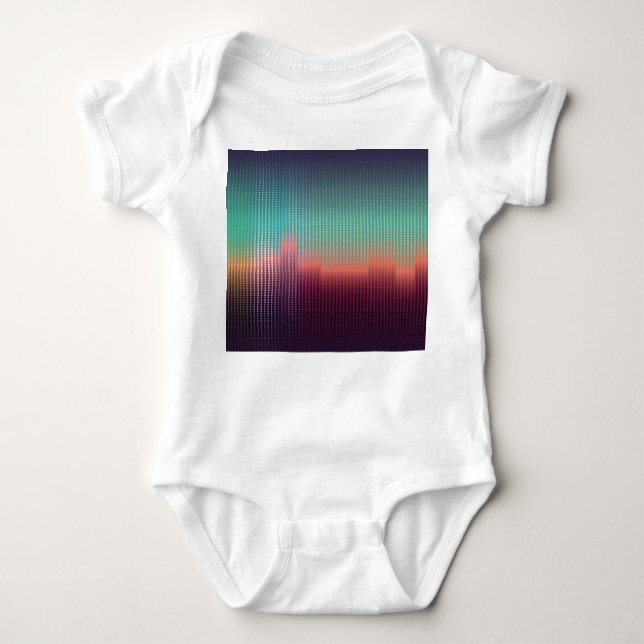 Digital urban landscape, colourful squares. baby bodysuit (Front)