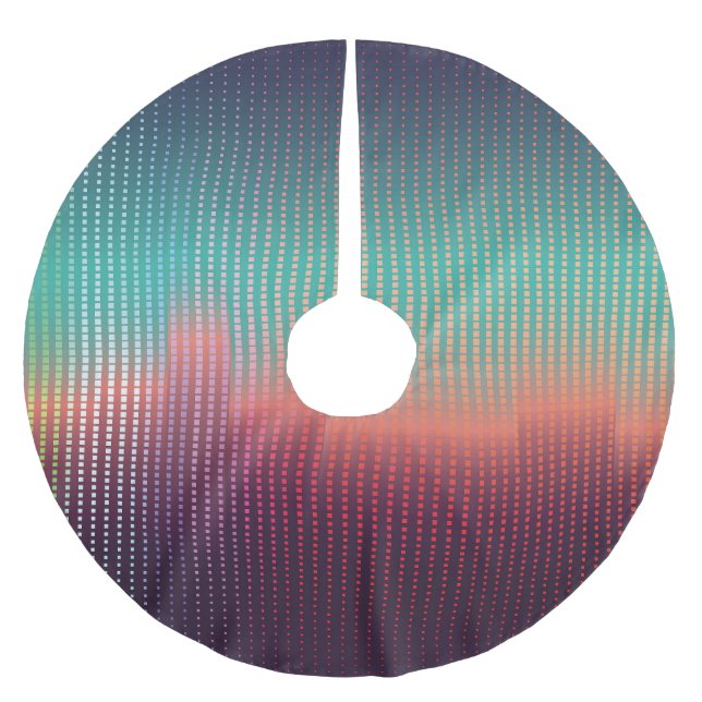 Digital urban landscape, colourful squares. brushed polyester tree skirt (Front)