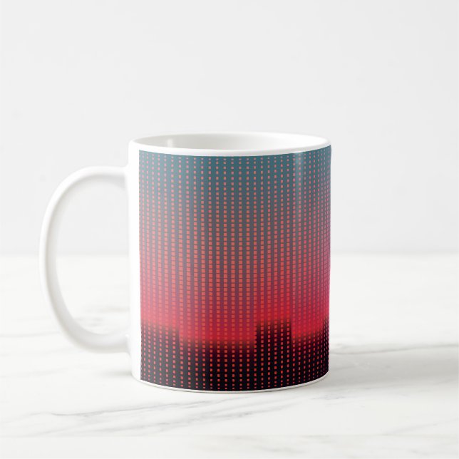 Digital Urban Squares: Futuristic Blur. Coffee Mug (Left)