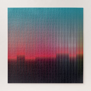 Digital Urban Squares: Futuristic Blur. Jigsaw Puzzle