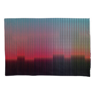 Digital Urban Squares: Futuristic Blur. Pillowcase