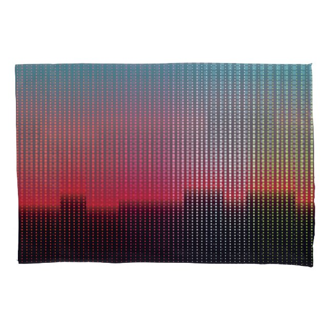 Digital Urban Squares: Futuristic Blur. Pillowcase (Front)