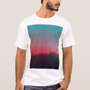 Digital Urban Squares: Futuristic Blur. T-Shirt