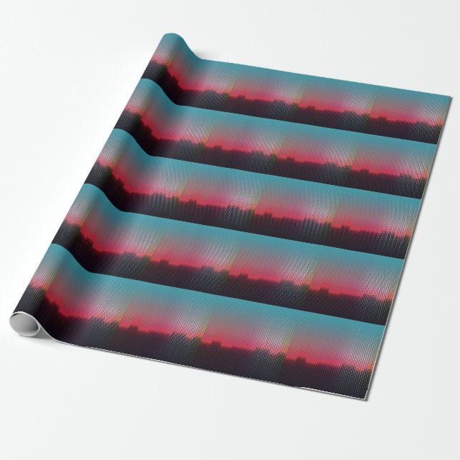 Digital Urban Squares: Futuristic Blur. Wrapping Paper (Unrolled)