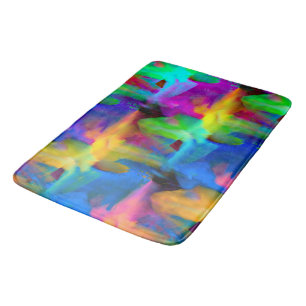 Digital very coloured brush strokes smudges bath mat