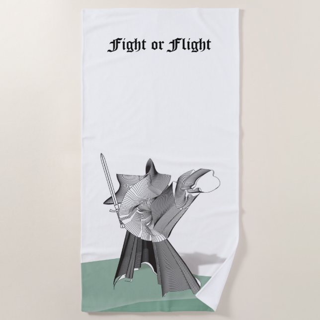Digital Warrior Fight or Flight Beach Towel (Front)