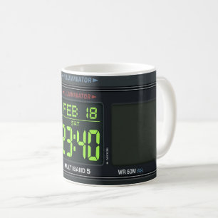 Digital Watch Face Design Coffee Mug