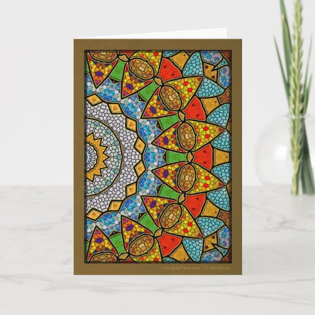 Digital Water Mandala Holiday Card (Front)