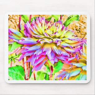 Digital Watercolor Dahlia Gift Mouse Pad