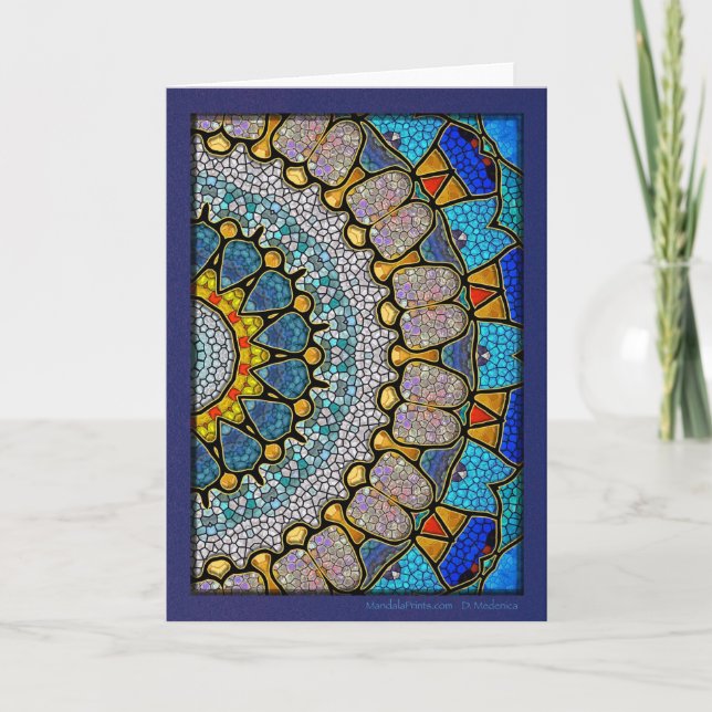 Digital Waters Mandala Holiday Card (Front)