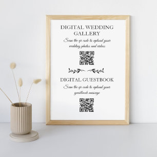 digital wedding album&guestbook qr code trendy poster