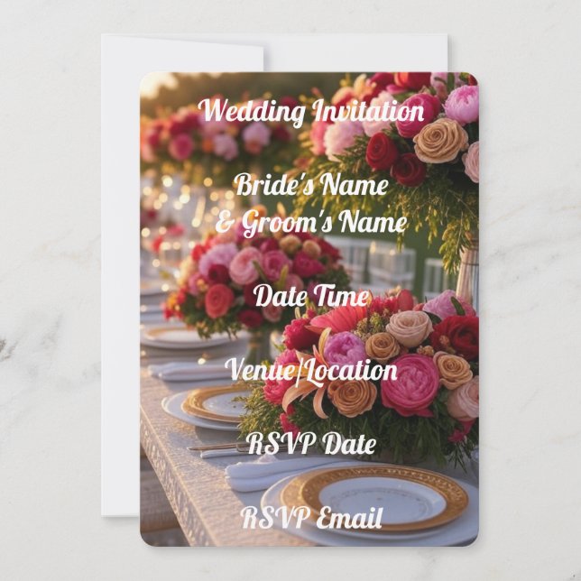 Digital Wedding Invitation Elegant Rustic Romantic (Front)