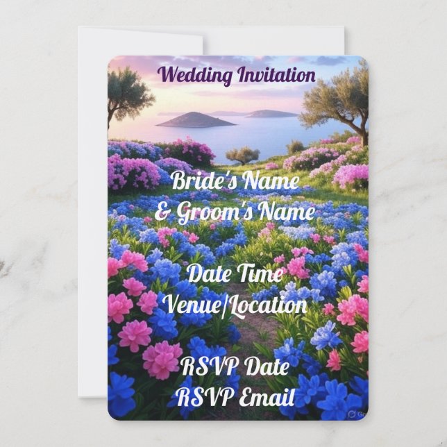 Digital Wedding Invitation Elegant Rustic Romantic (Front)