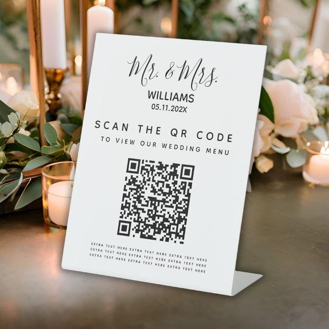 Digital Wedding Menu Qr Code Scan Table Sign (Digital Wedding Menu Qr Code Scan Table Sign
)