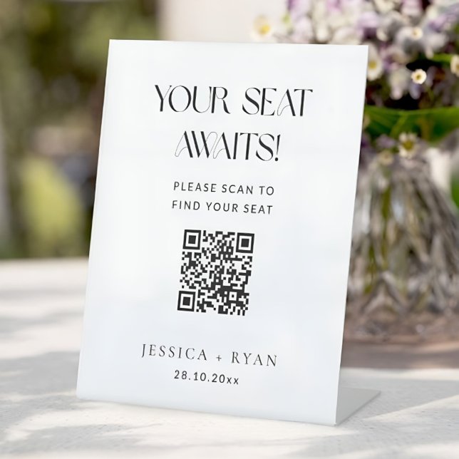 Digital Wedding Seating Chart with QR Code Sign (Digital Wedding Seating Chart with QR Code Sign)