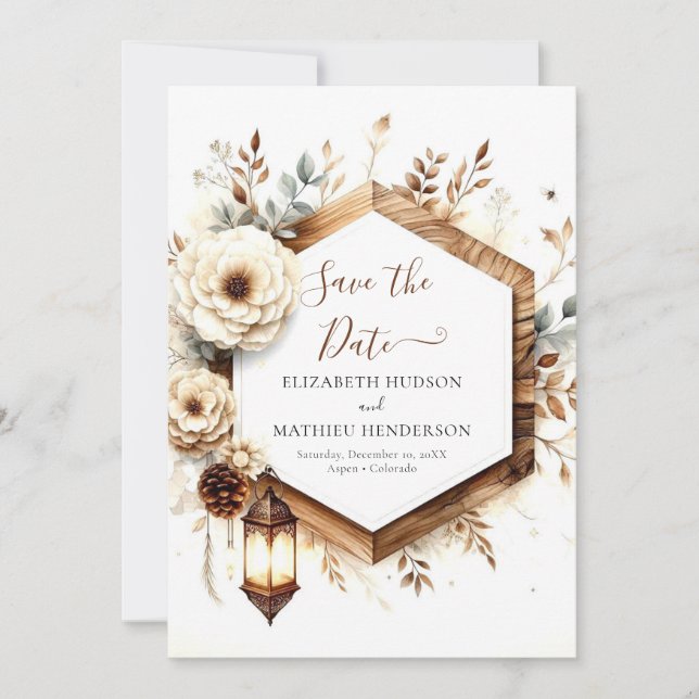Digital Whimsical Rustic Wedding Save The Date (Front)