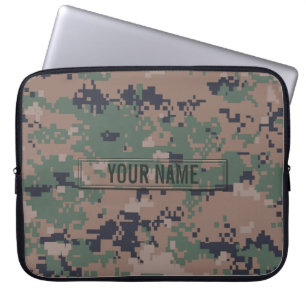 Digital Woodland Camouflage Customisable Laptop Sleeve