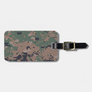 Digital Woodland Camouflage Luggage Tag