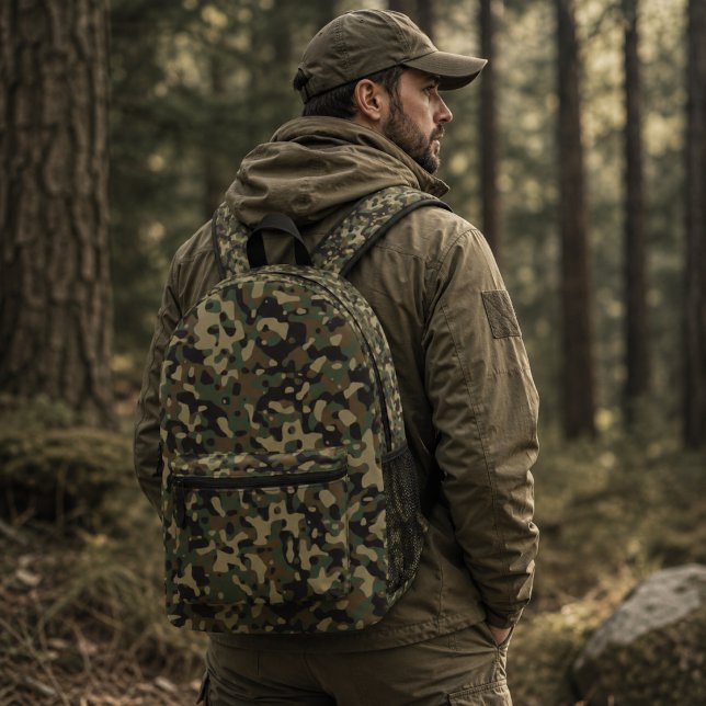 Digital Woodland Military Camouflage Pattern Printed Backpack (Creator Uploaded)