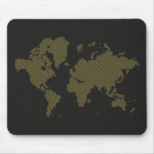 Digital World Map Mouse Pad