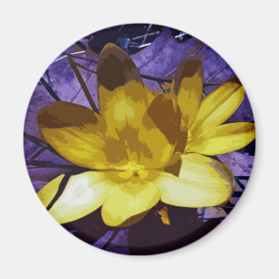 Digital Yellow Crocus Magnet