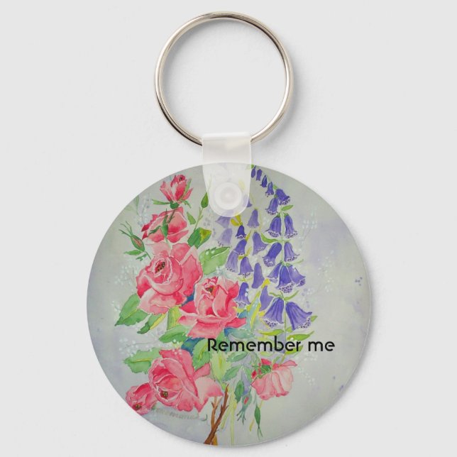Digitalis and Roses Keychain (Front)