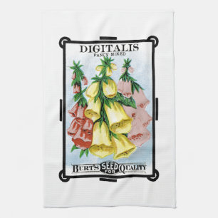 Digitalis Seed Packet Label Tea Towel