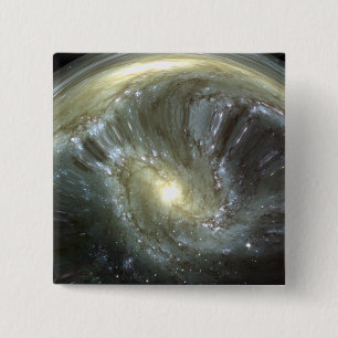 Digitally altered galaxy 15 cm square badge