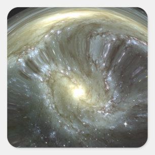 Digitally altered galaxy square sticker