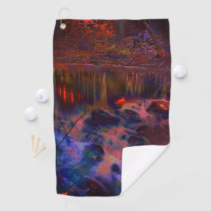Digitally altered photo, Nature on ember fire Lapt Golf Towel