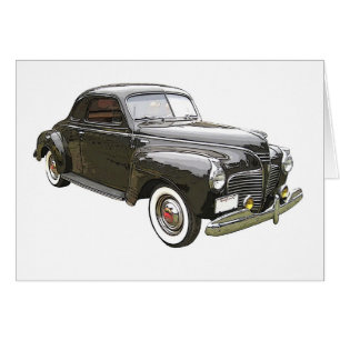 Digitally enhanced image of a black 1941 Plymouth