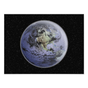 Digitally enhanced image of the Full Earth Photo Print