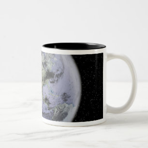 Digitally enhanced image of the Full Earth Two-Tone Coffee Mug