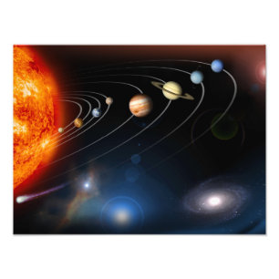 Digitally generated image of our solar system photo print