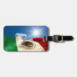 Digitally Generated Mexico Flag Rippling Luggage Tag