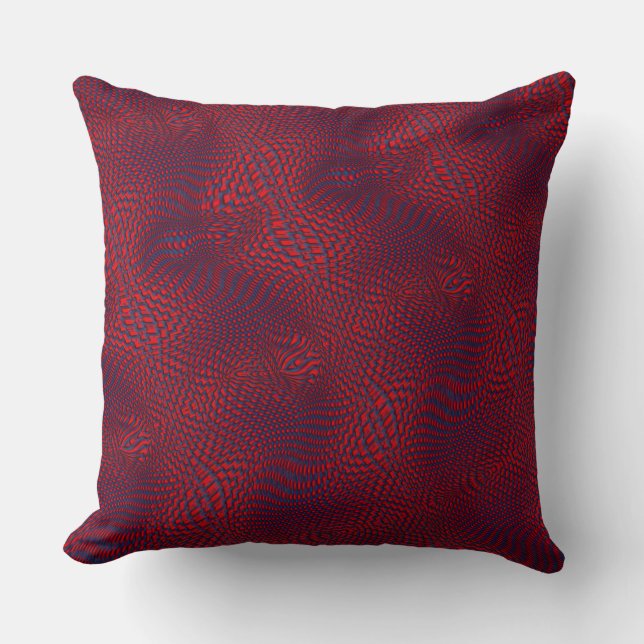 Digitally modified jute style looks slanted puffy  cushion (Front)