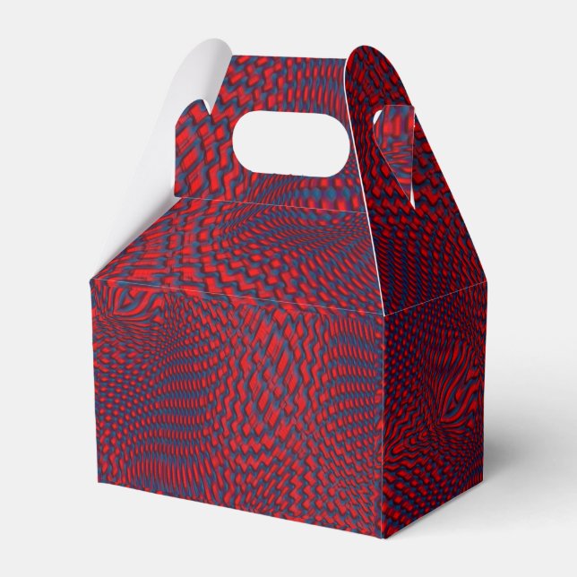 Digitally modified jute style looks slanted puffy  favour box (Back Side)