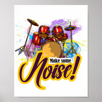 Digitally painted Drums Design Poster
