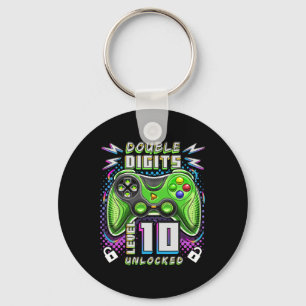 Digits Level 10 Unlocked Video Game 10th Birthday  Key Ring