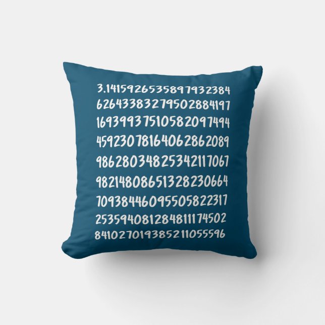 Digits of Pi 3.14 Math Numbers Design Cushion (Front)