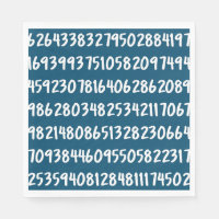 Digits of Pi 3.14 Math Numbers Design in Blue