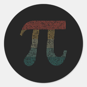 Digits Of Pi In Source Code Numbers Pi Day 3.14159 Classic Round Sticker