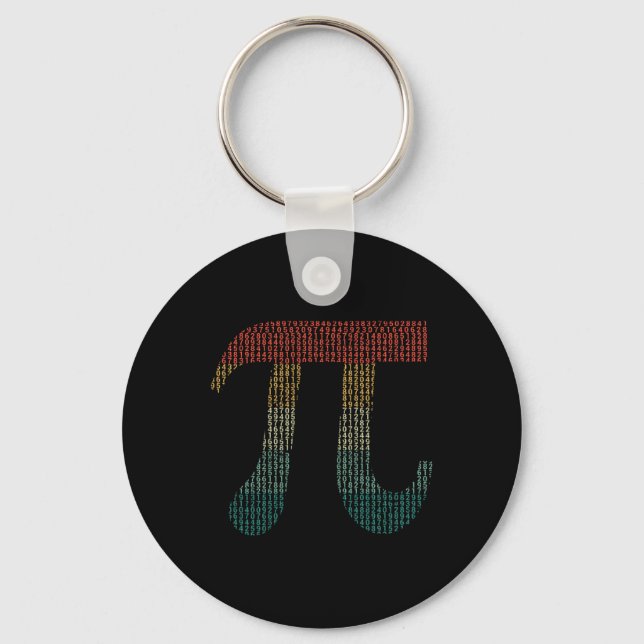 Digits Of Pi In Source Code Numbers Pi Day 3.14159 Key Ring (Front)