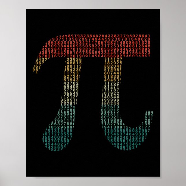 Digits Of Pi In Source Code Numbers Pi Day 3.14159 Poster (Front)
