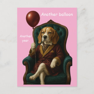 Dignified Beagle Birthday Balloon Postcard