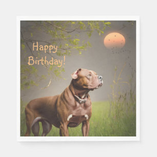 Dignified Brown Pitbull Napkin