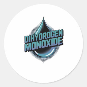  Dihydrogen Monoxide Classic Round Sticker