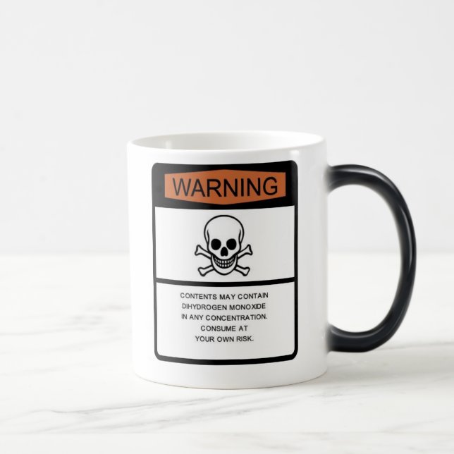 Dihydrogen Monoxide Warning Magic Mug (Right)