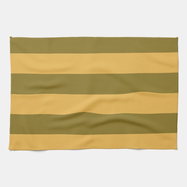 Dijon and Zest Striped Pattern Tea Towel (Horizontal)